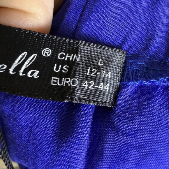 Just Quella NWT Royal Blue Mini Dress/Long Tunic, Sz L, Off the Shoulder, Sheath - Picture 14 of 15